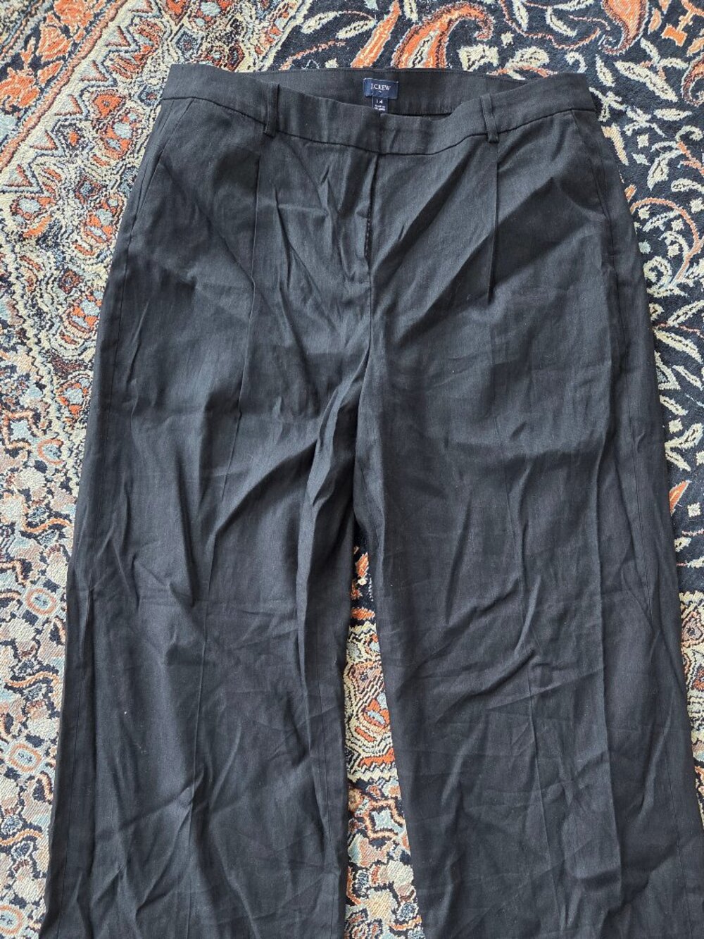 High Waist Wide Leg Linen Viscose Trousers